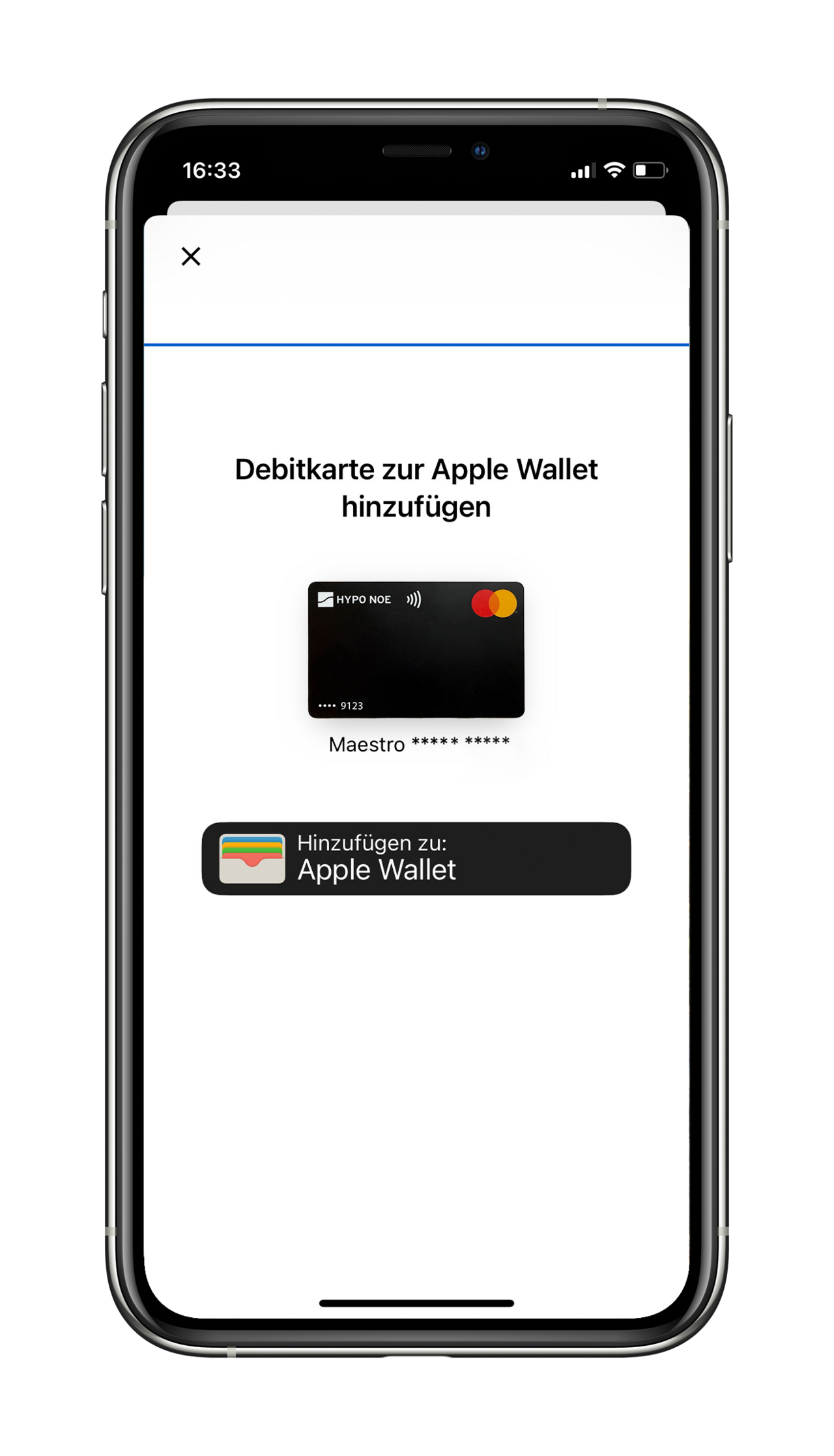 HYPO NOE Pay App Apple Wallet